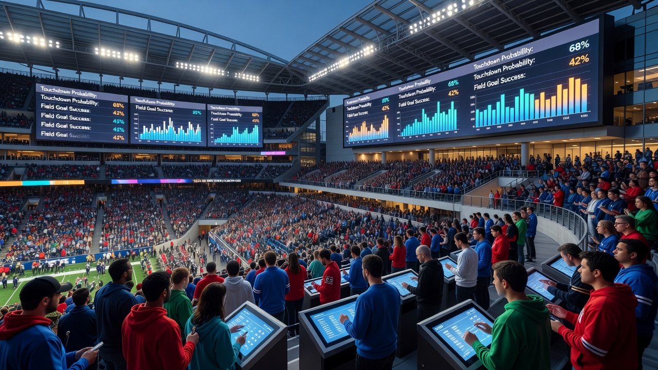 Modern stadium interior showing tiered seating arrangements and acoustic panels that influence crowd dynamics during live events